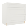 Shaker Off-White 3 Drawer Base Cabinet 36"W X 18"D Questions & Answers