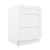 Summit Shaker White Three Drawer Base Cabinet 24" Questions & Answers