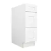 Summit Shaker White Three Drawer Base Cabinet 12" Questions & Answers