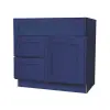 Navy Blue Shaker Vanity Sink Base Drawer Left Cabinet 30"W Questions & Answers