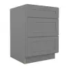 Grey Shaker Elite Vanity Three Drawer Base Cabinet 24"W Questions & Answers