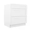 Summit Shaker White Three Drawer Base Cabinet 30" Questions & Answers