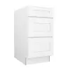 Summit Shaker White Three Drawer Base Cabinet 18" Questions & Answers