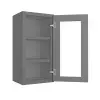 Grey Shaker Elite Wall Open Frame Glass Door Cabinet 15"W x 30"H Questions & Answers