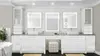 For this bathroom set up wood dimensions would I need for all of those cabinets?