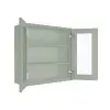 Craftsman Lily Green Shaker Wall Open Frame Glass Door Cabinet 30"W x 30"H Questions & Answers