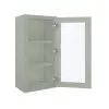 Craftsman Lily Green Shaker Wall Open Frame Glass Door Cabinet 18"W x 36"H Questions & Answers