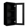 Craftsman Black Shaker Wall Open Frame Glass Door Cabinet 15"W x 36"H Questions & Answers